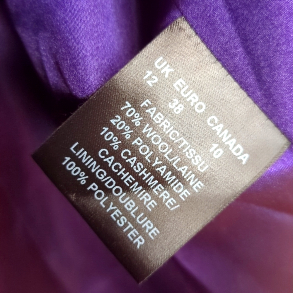 Classic Windsmoor ❤ Wool Cashmere Coat - Deep Purple with FREE Gift - Picture 4 of 5